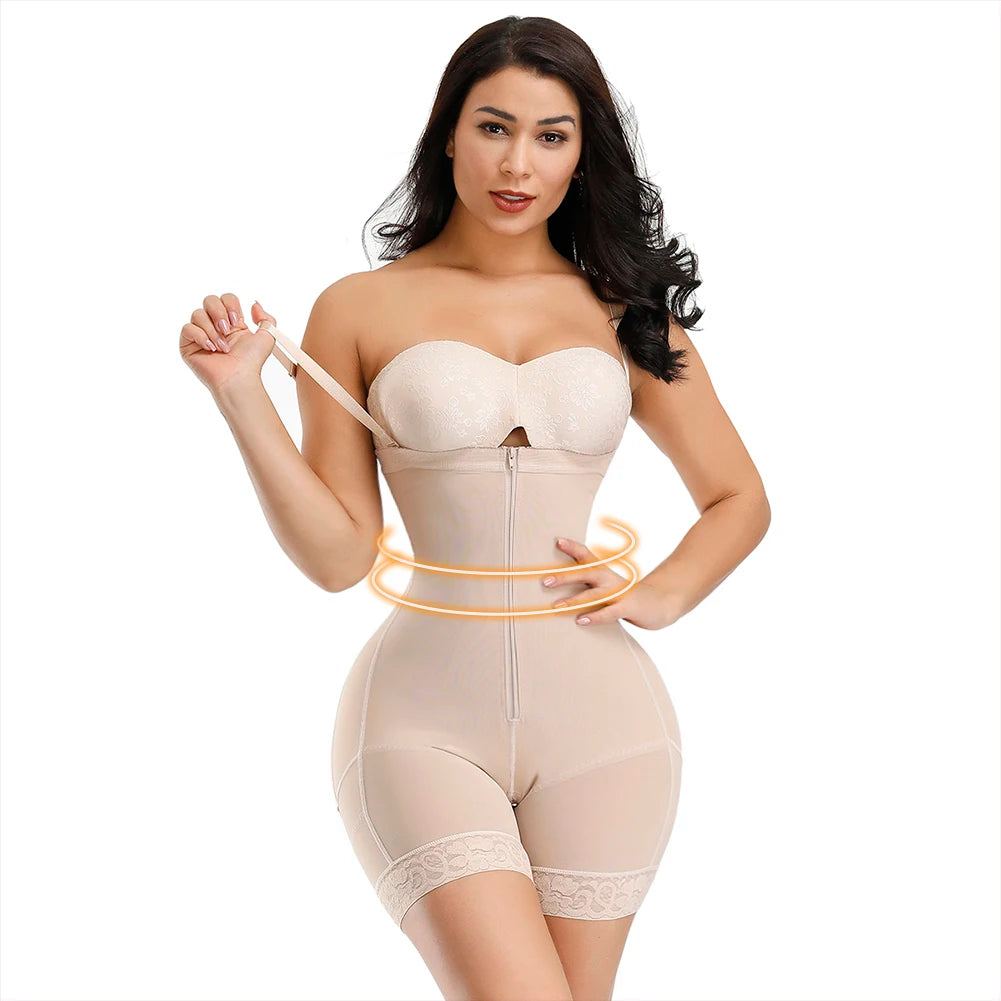 Post-Surgical Body Shaper – Firm Compression & Zipper Crotch