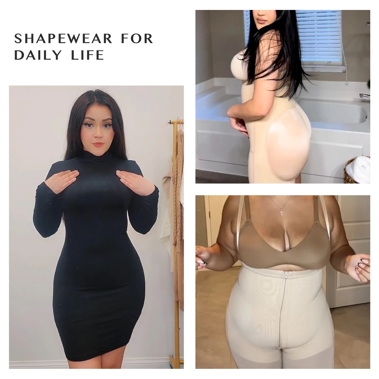 Post-Surgical Body Shaper – Firm Compression & Zipper Crotch