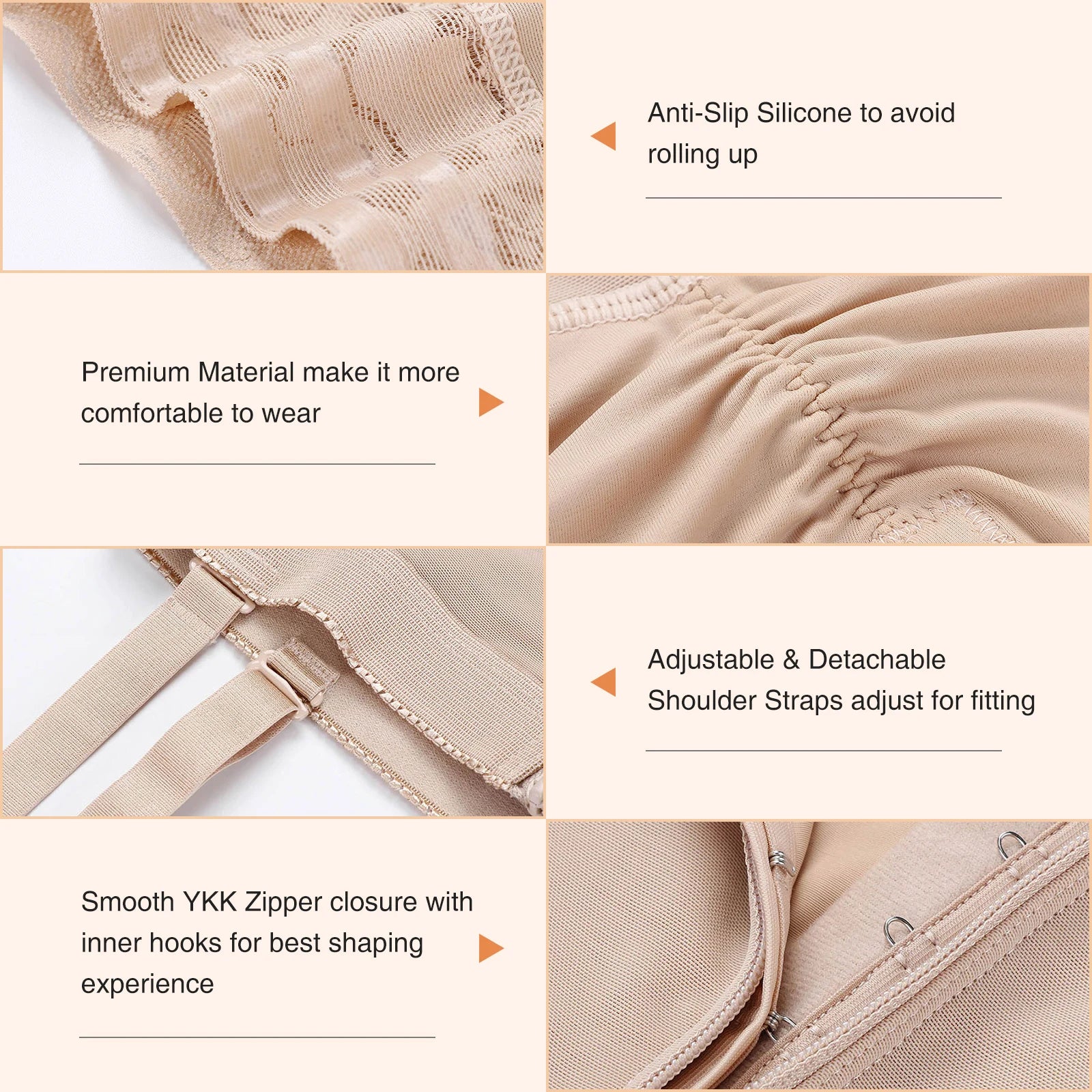 Post-Surgical Body Shaper – Firm Compression & Zipper Crotch